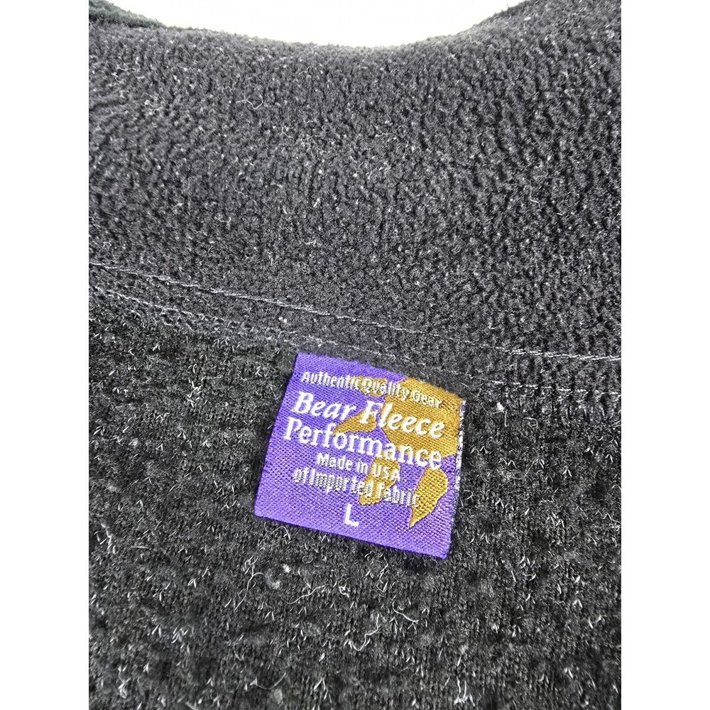 Vtg Bear Fleece Performance Men's Black Fleece Jacket L Full Zip USA Outdoor‎ - Picture 10 of 11